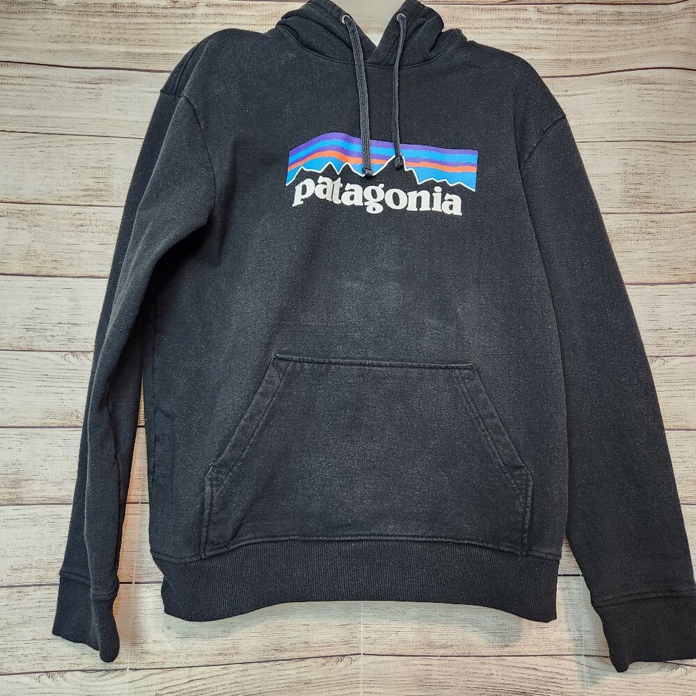 Patagonia Hooded Sweatshirt Black Uprisal Hoodie Organic Cotton Men’s Medium
